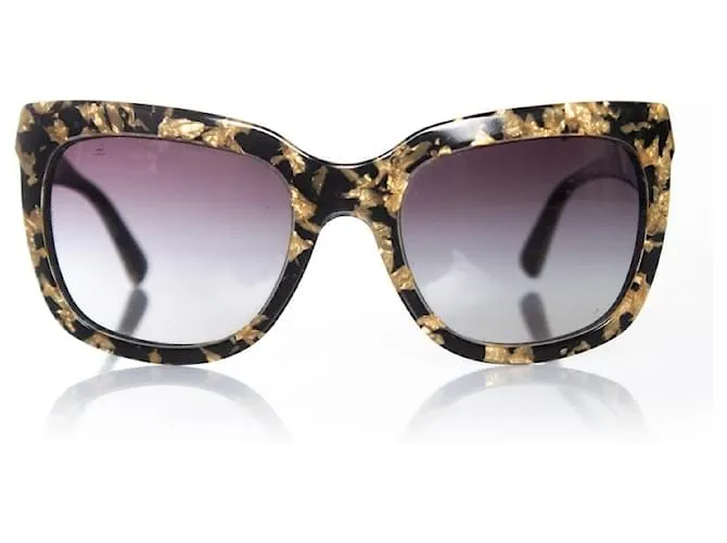 DOLCE & GABBANA, Gafas de sol en pan de oro y negro 