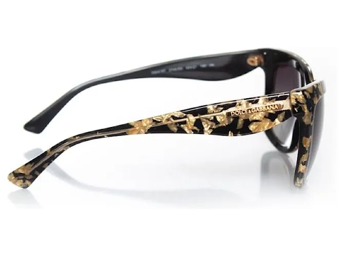 DOLCE & GABBANA, Gafas de sol en pan de oro y negro 