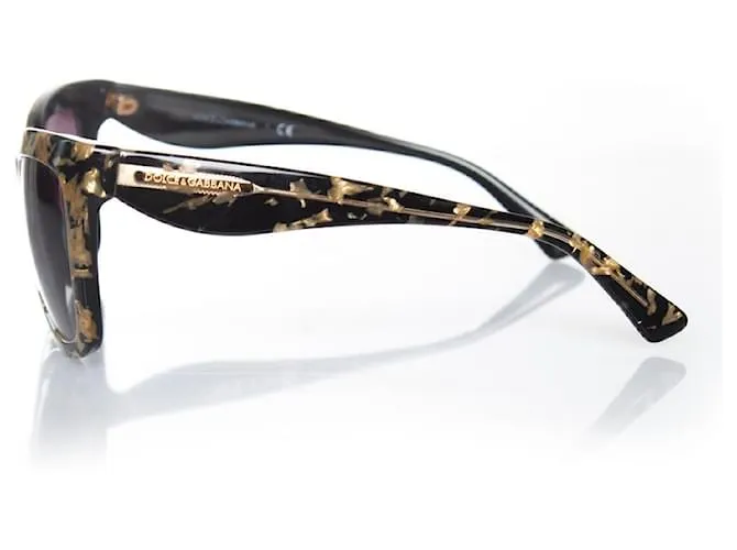 DOLCE & GABBANA, Gafas de sol en pan de oro y negro 