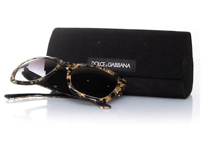 DOLCE & GABBANA, Gafas de sol en pan de oro y negro 