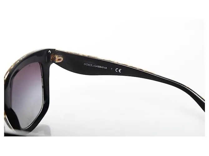 DOLCE & GABBANA, Gafas de sol en pan de oro y negro 