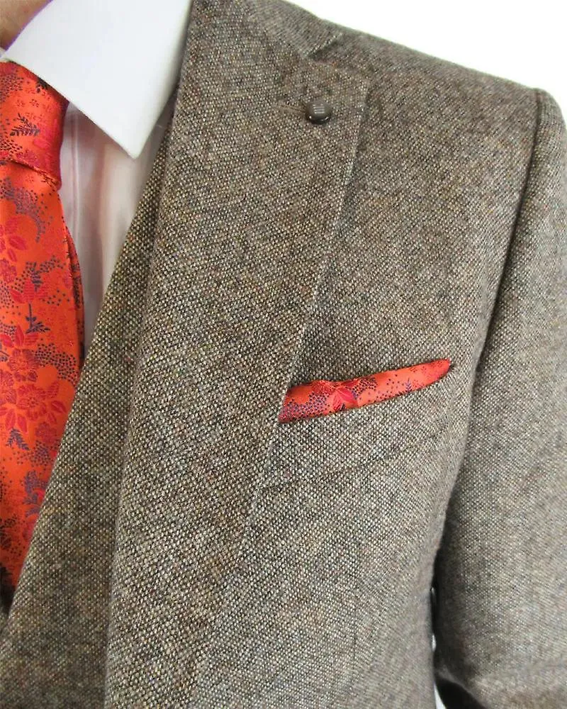 Donegal tweed suit jacket - brown