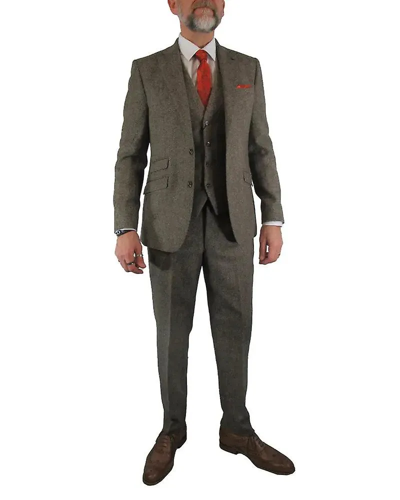 Donegal tweed suit jacket - brown