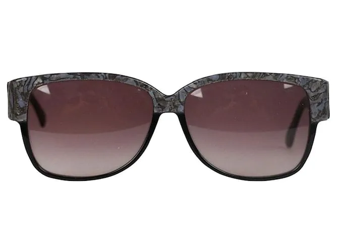 Emilio Pucci Gafas de sol vintage negras rectangulares 88020 EP75 de 60 mm. Negro 