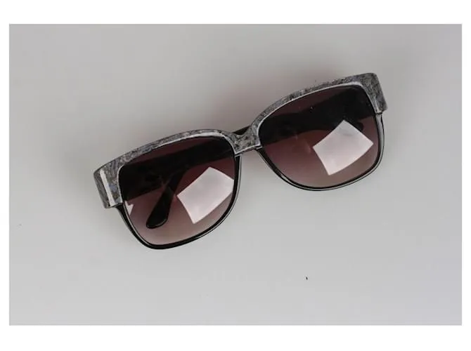 Emilio Pucci Gafas de sol vintage negras rectangulares 88020 EP75 de 60 mm. Negro 