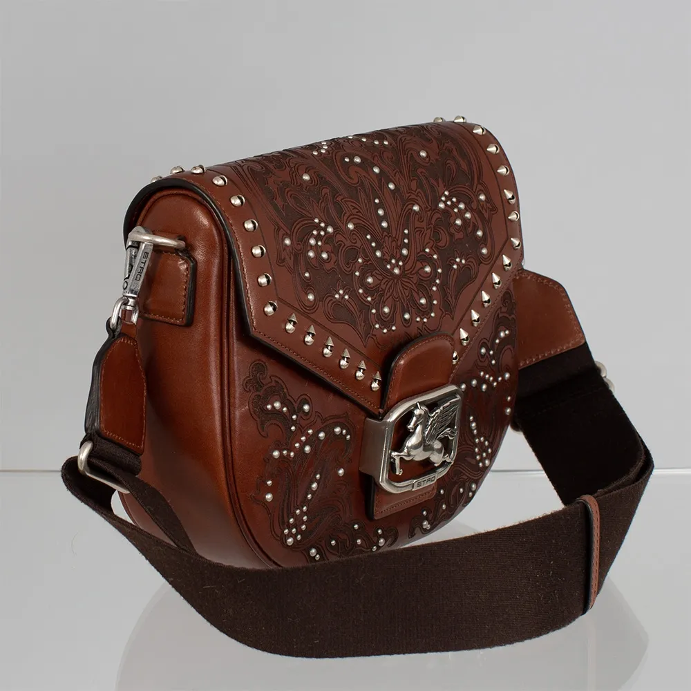 Etro Bolso Saddle Pegaso Floral Piel