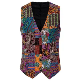 Floral Suit Vest for Men - Stylish and Trendy Sleeveless Jacket\nMen's Floral Vest - Fashionable and Versatile Sleeveless Wa