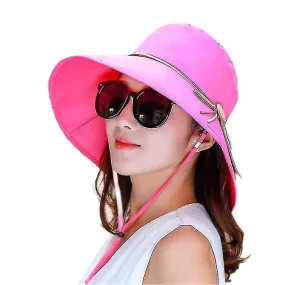 Foldable Summer Hat Wide Brim Women's Sun Hat Upf 50 With Neck Protection