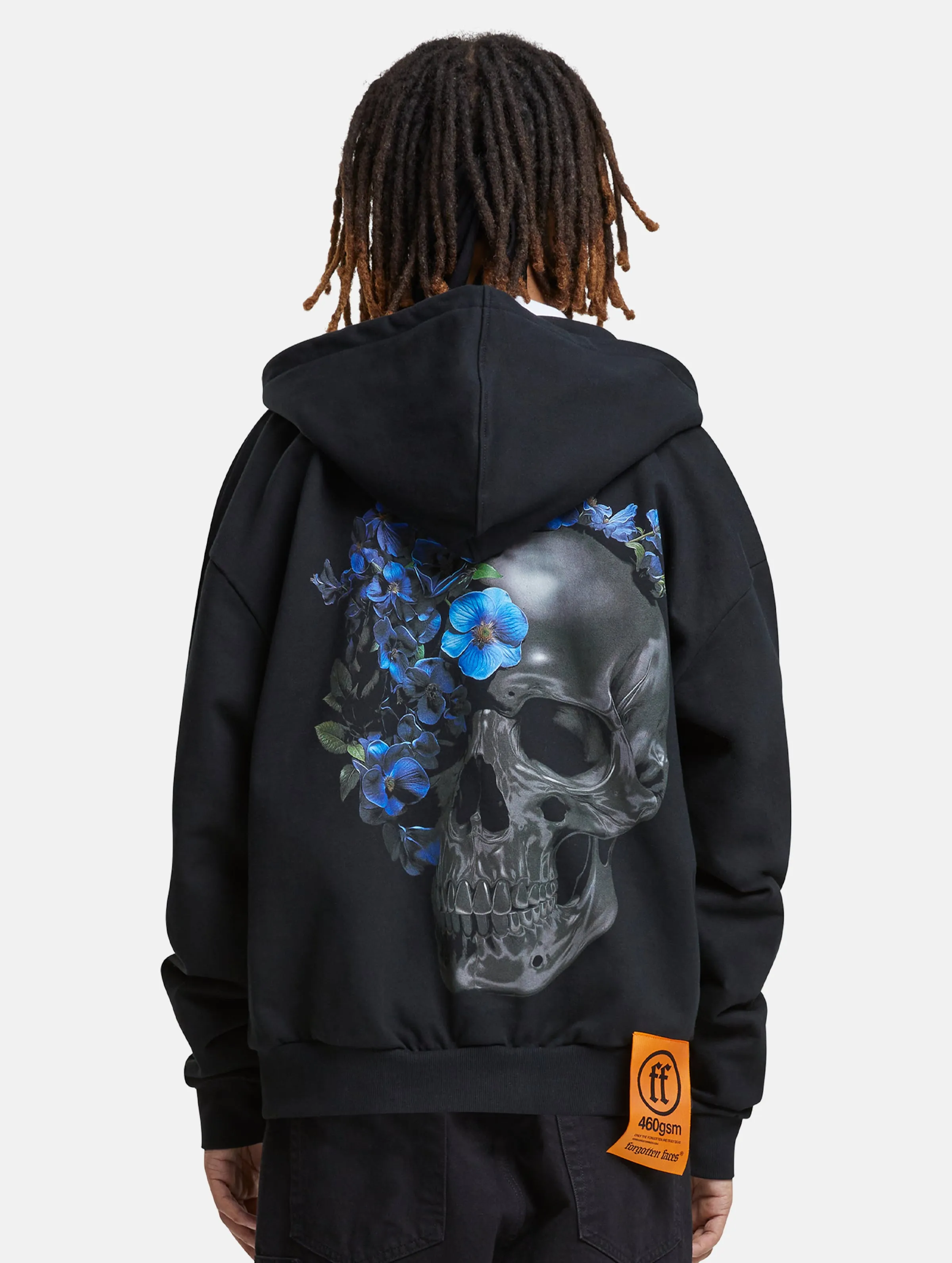 Forgotten Faces Flowered Skull Heavy Oversize Zip Hoodies