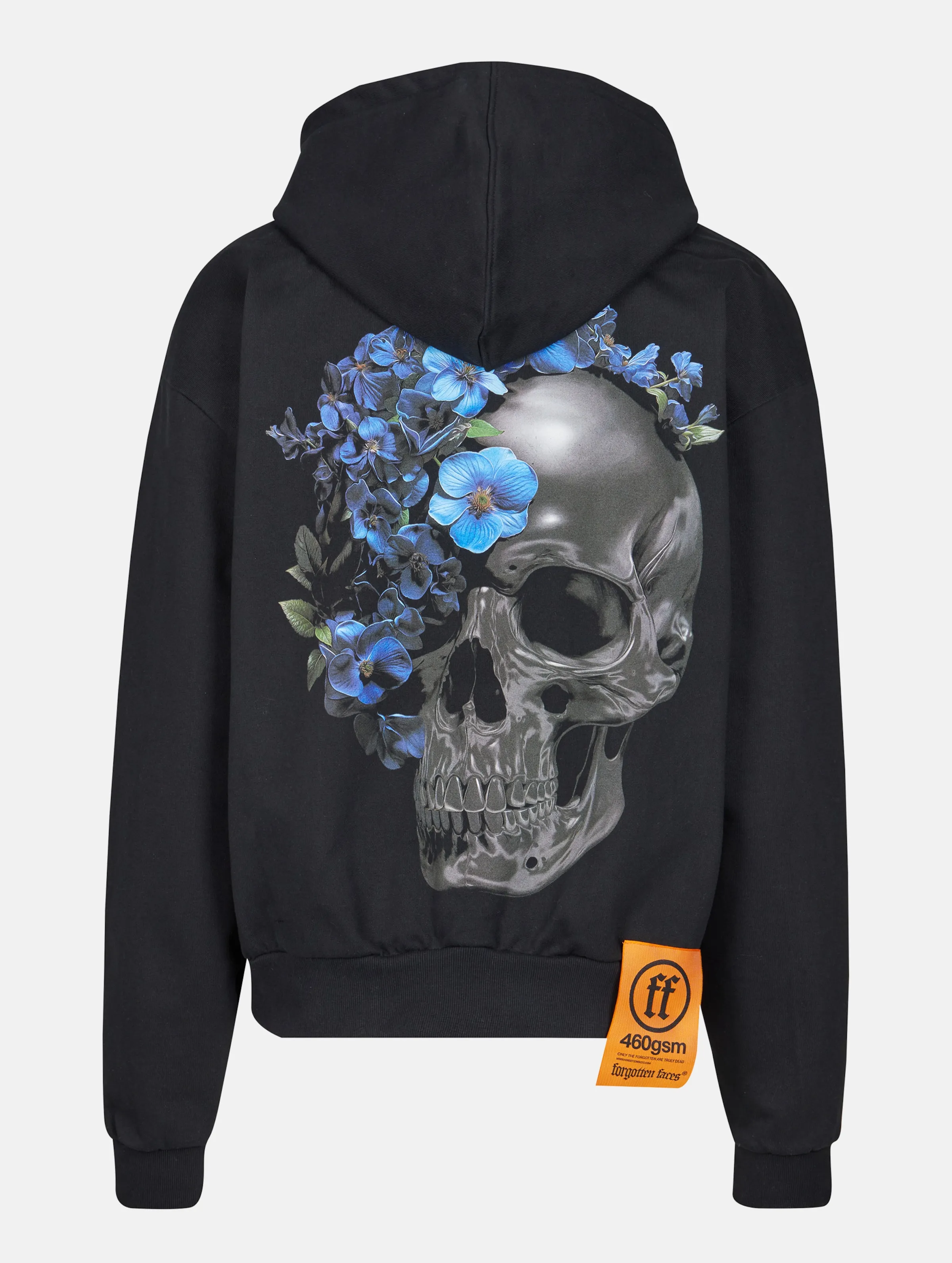 Forgotten Faces Flowered Skull Heavy Oversize Zip Hoodies