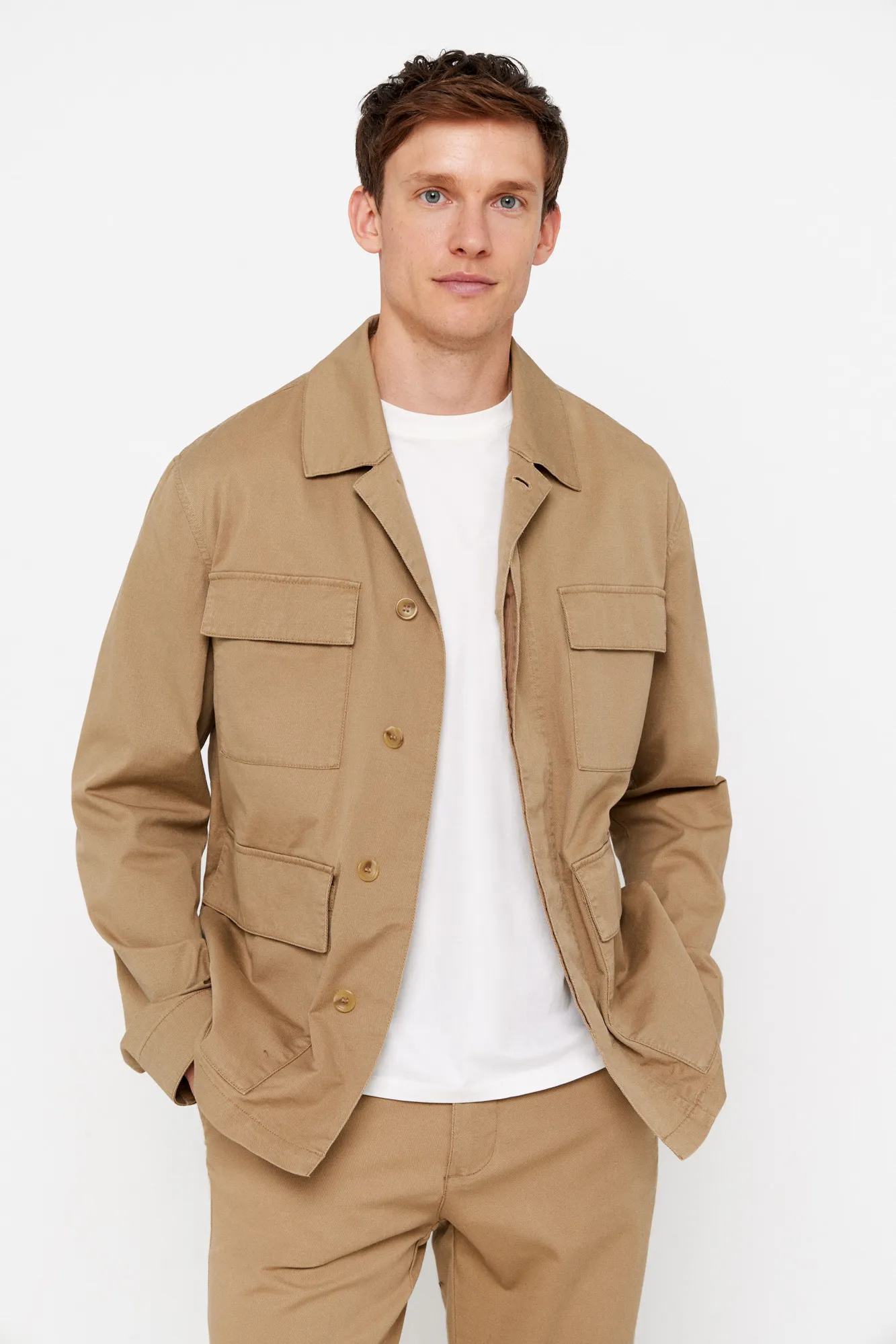 Four pocket cotton-linen jacket