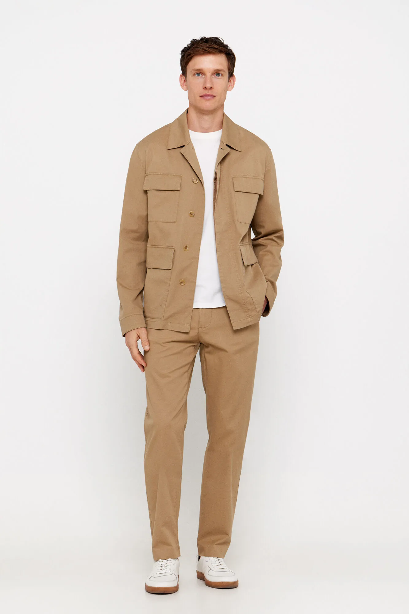 Four pocket cotton-linen jacket