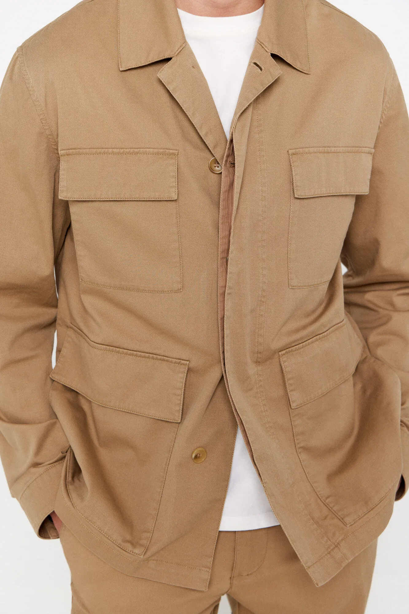 Four pocket cotton-linen jacket