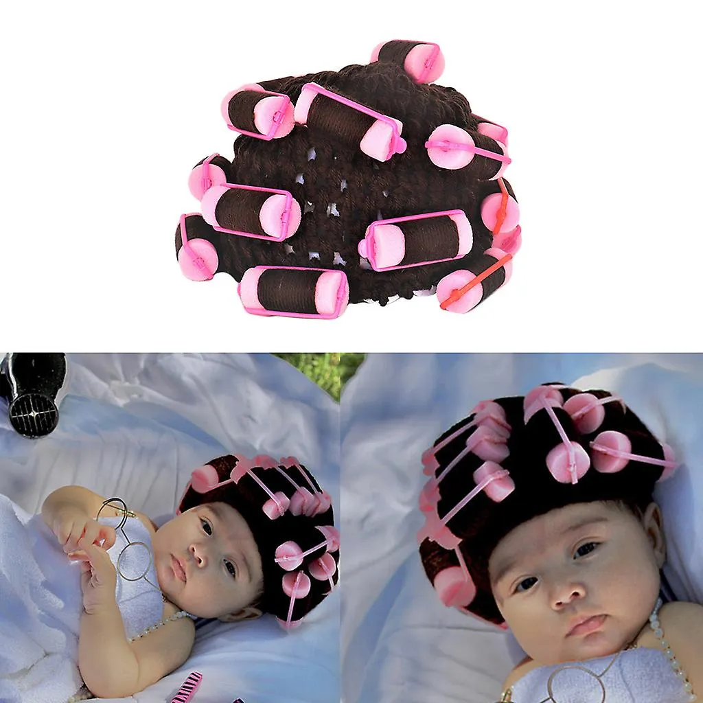  Funny Housewife Beanie Cap Novelty 3d Hair Roller Curlers Cosplay Knitted Hat