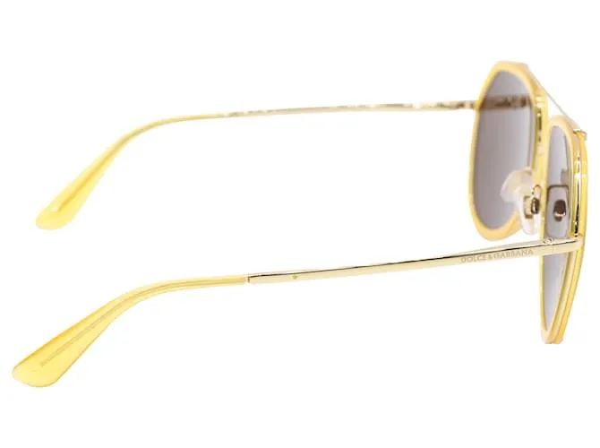 Gafas de sol Mirror Griffe de Dolce & Gabbana en metal amarillo 