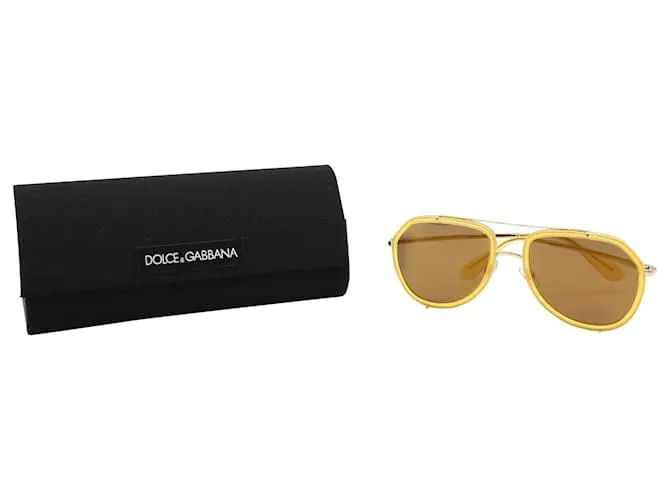 Gafas de sol Mirror Griffe de Dolce & Gabbana en metal amarillo 