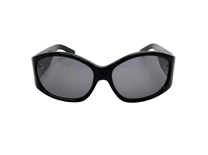 Gafas de sol negras con detalles de camelia de Miu Miu Negro 