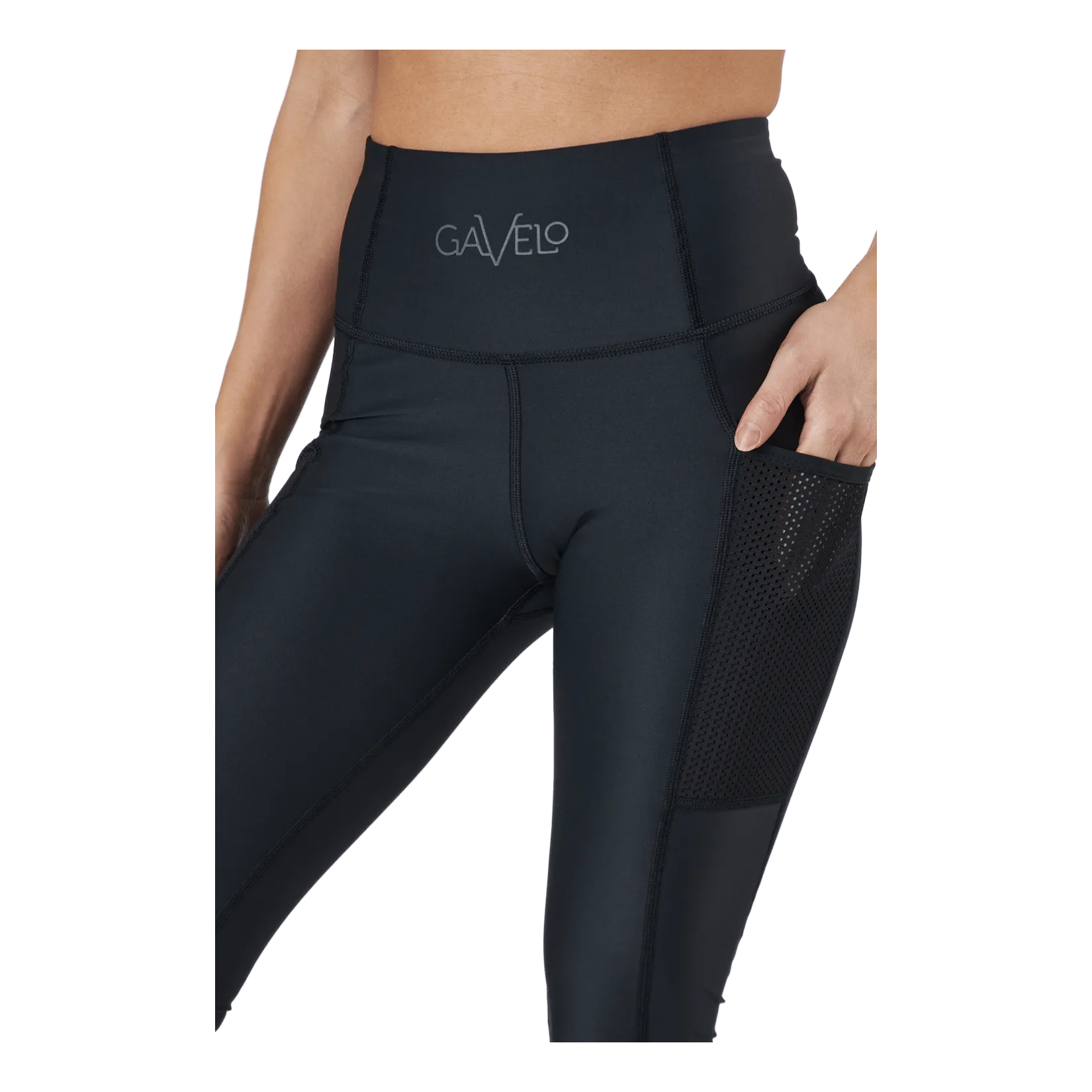 Gavelo Mesh Pocket Leggings Black