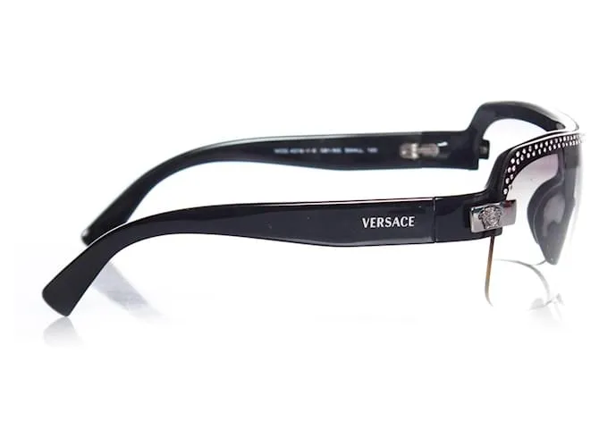 Gianni Versace VERSACE, Gafas de sol vintage con degradado y pedrería Negro Gris 