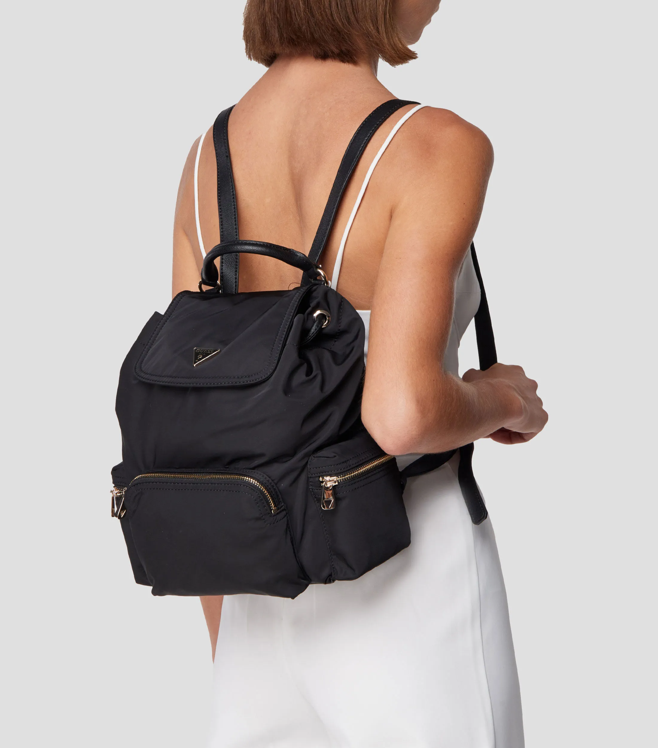 Guess Bolso backpack negro liso Mujer