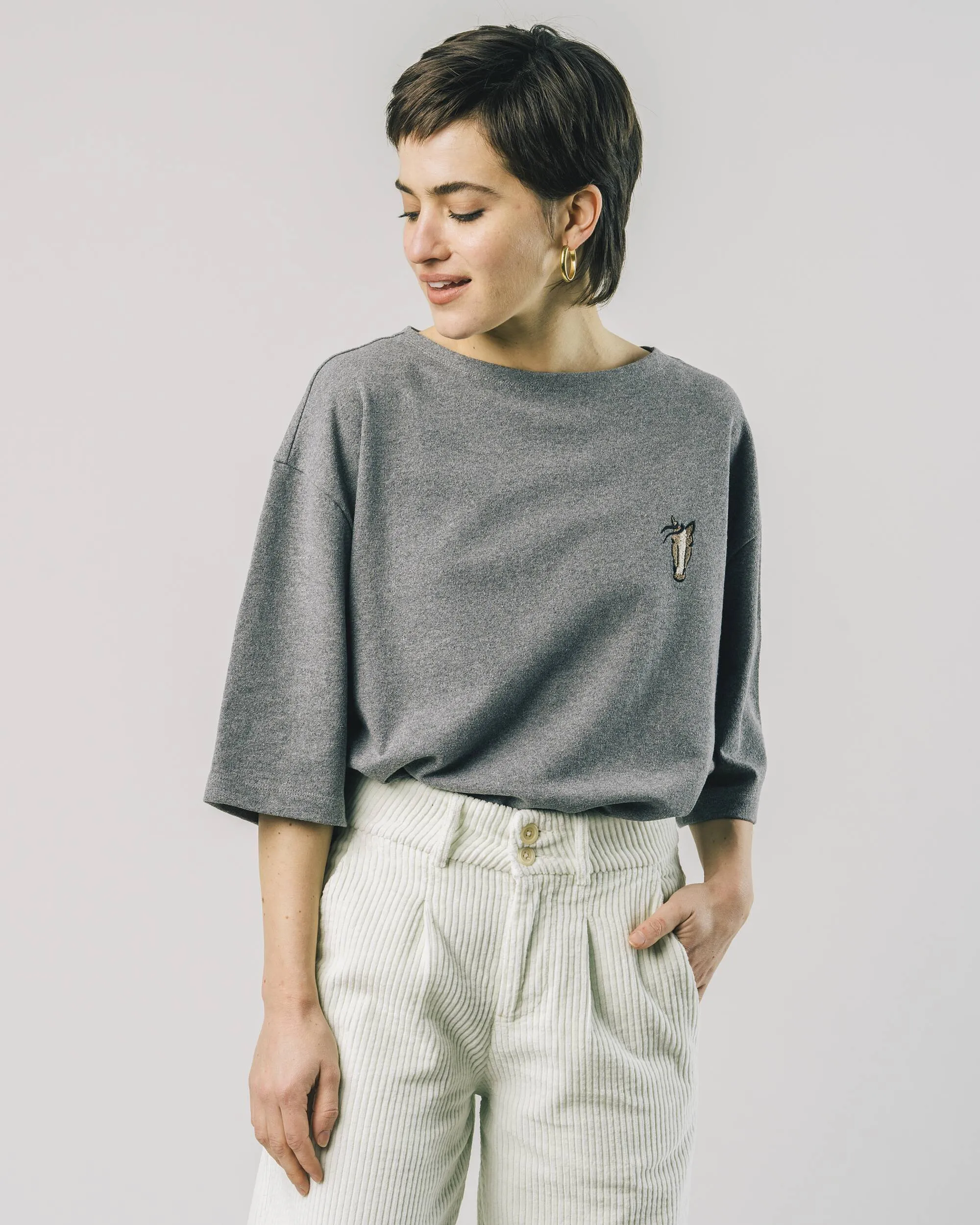 Horse Boxy Sweatshirt Grey Melange