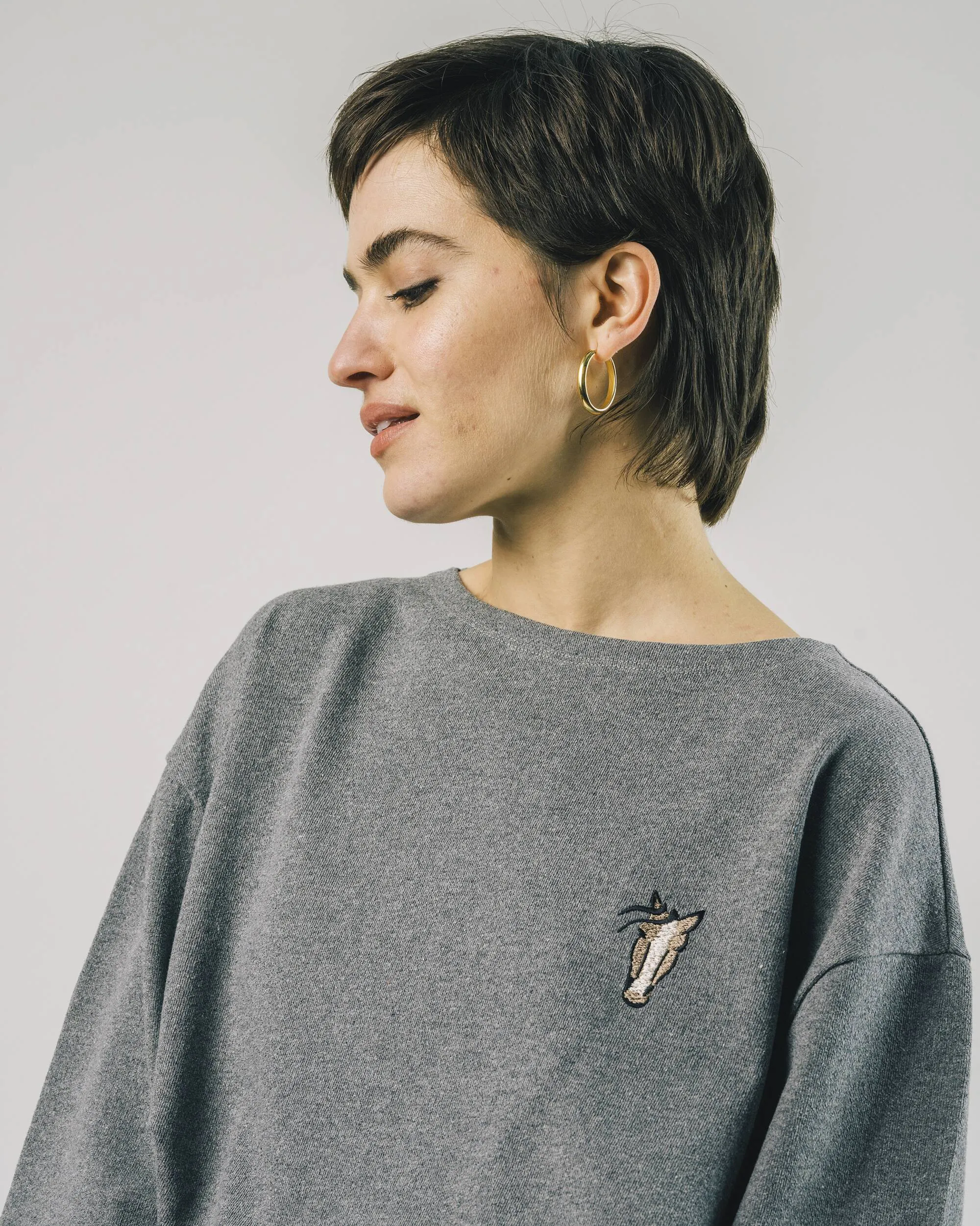 Horse Boxy Sweatshirt Grey Melange