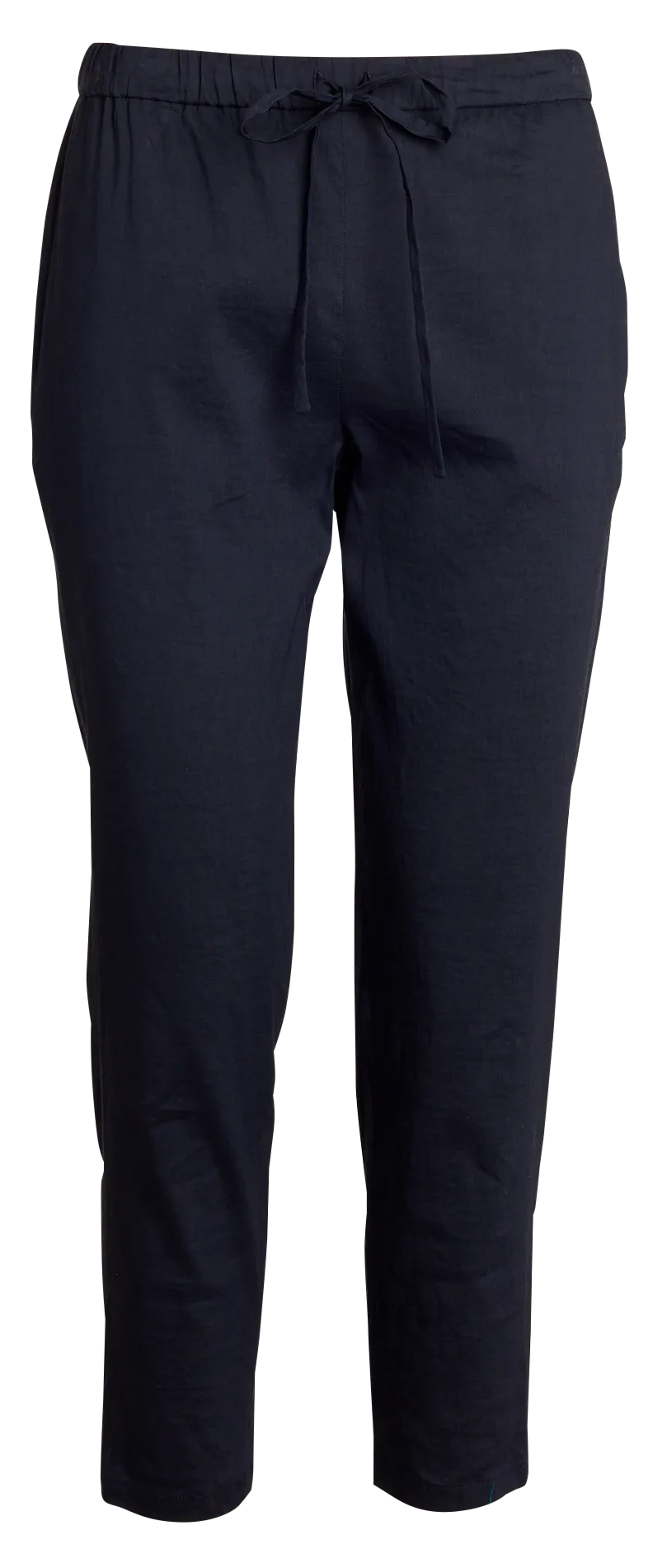 Jogger slim corto de mezcla de lino en azul