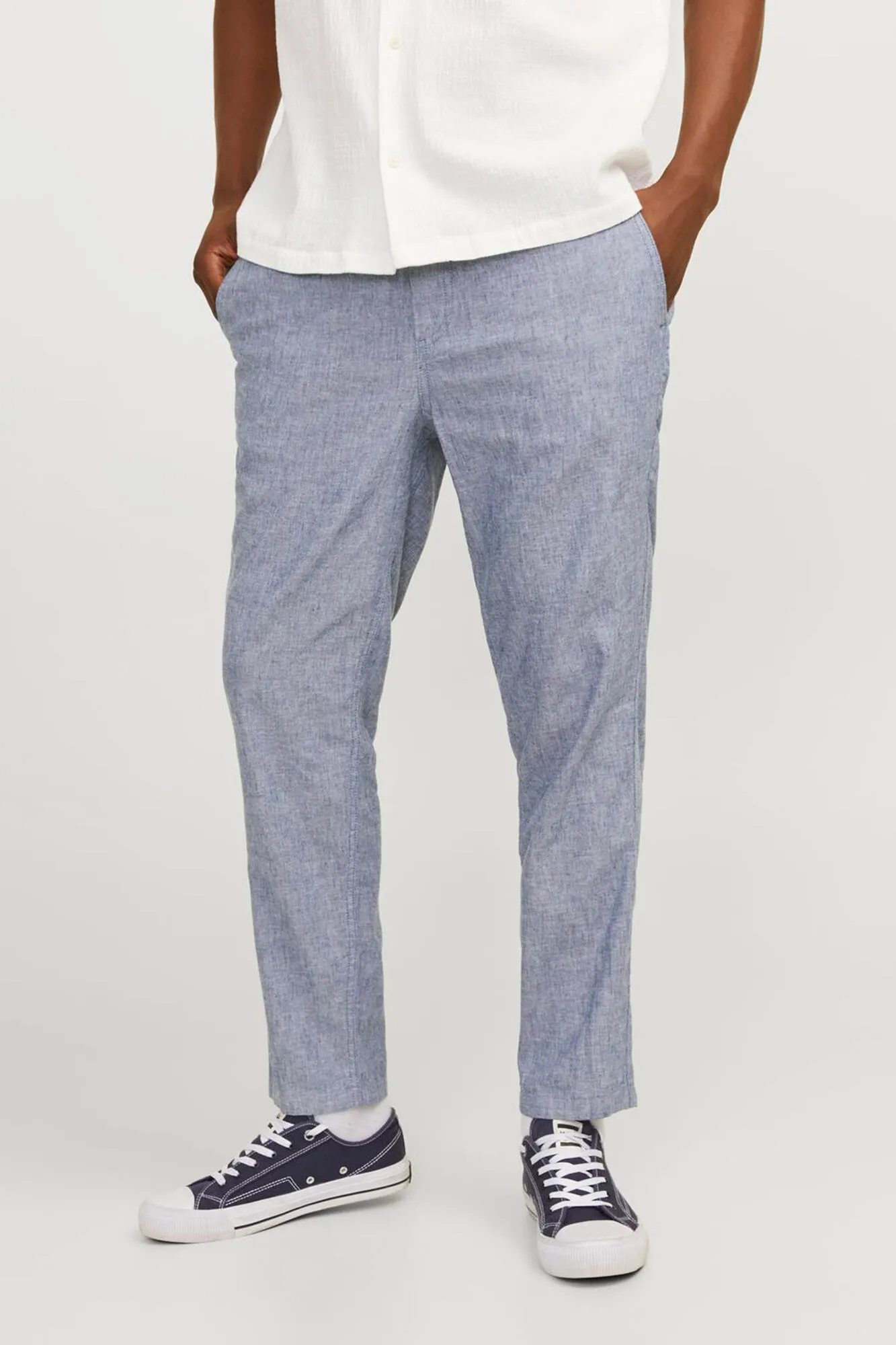 Jogger tapered fit con lino