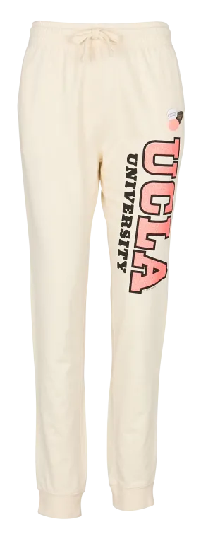 JOGGER UNIVERSITY - Pantalón recto estampado de algodón en beige