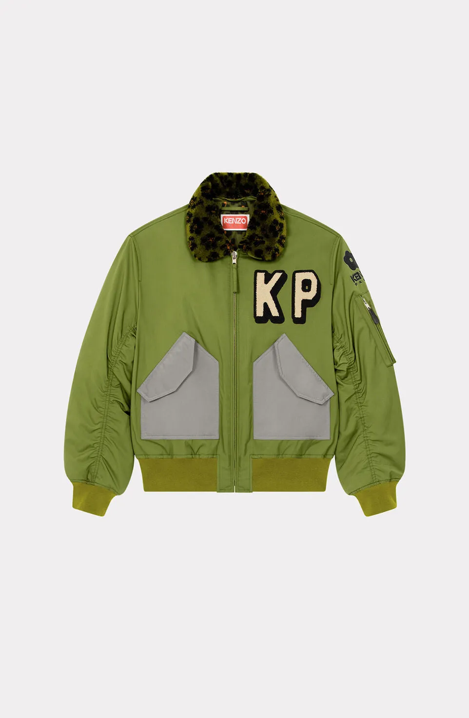 Kenzo Boxy Bomber Jacket Khaki