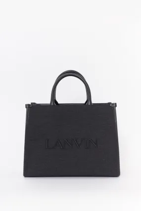 LANVIN DARK GREY TOTE BAG PM WITH STRAP