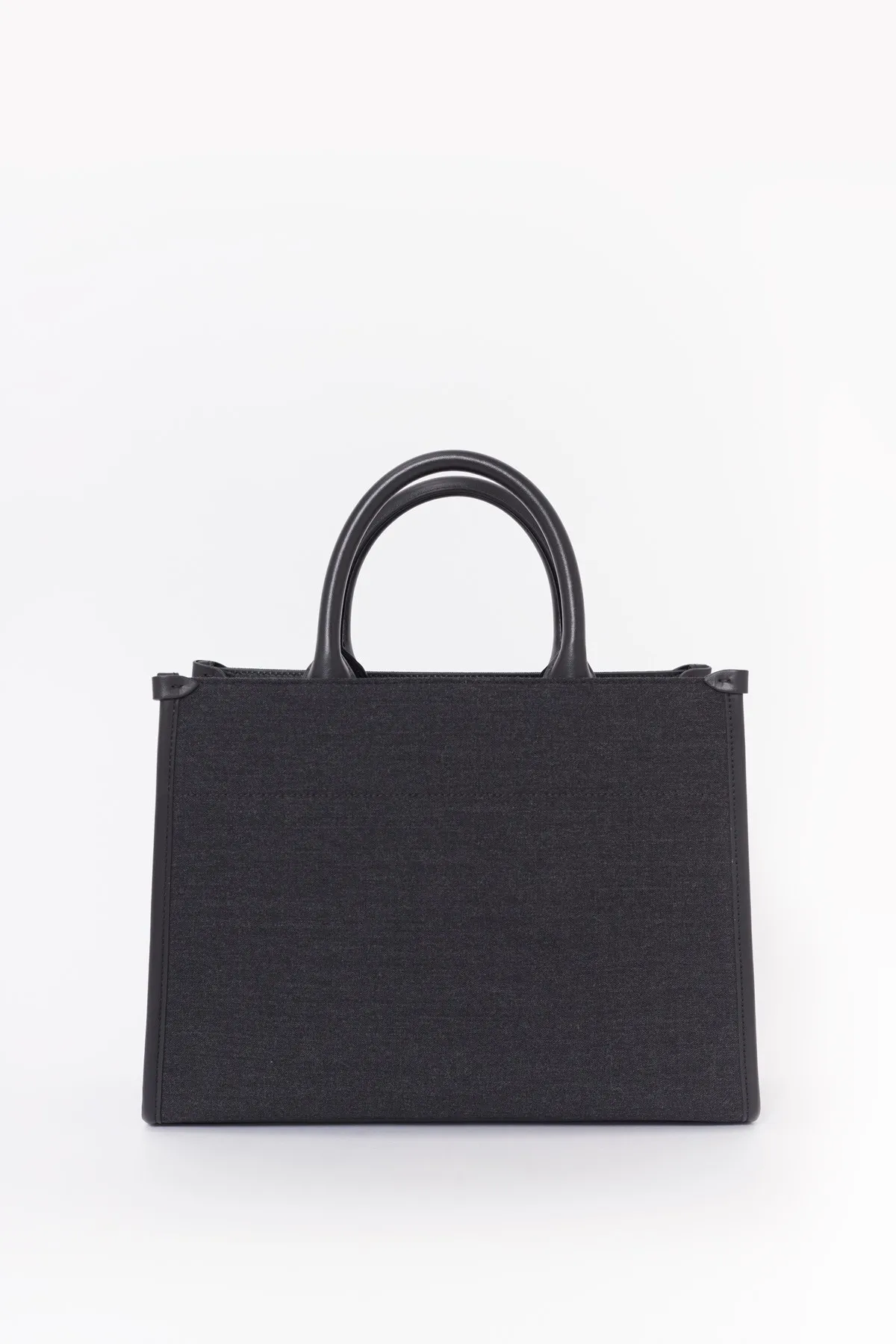 LANVIN DARK GREY TOTE BAG PM WITH STRAP