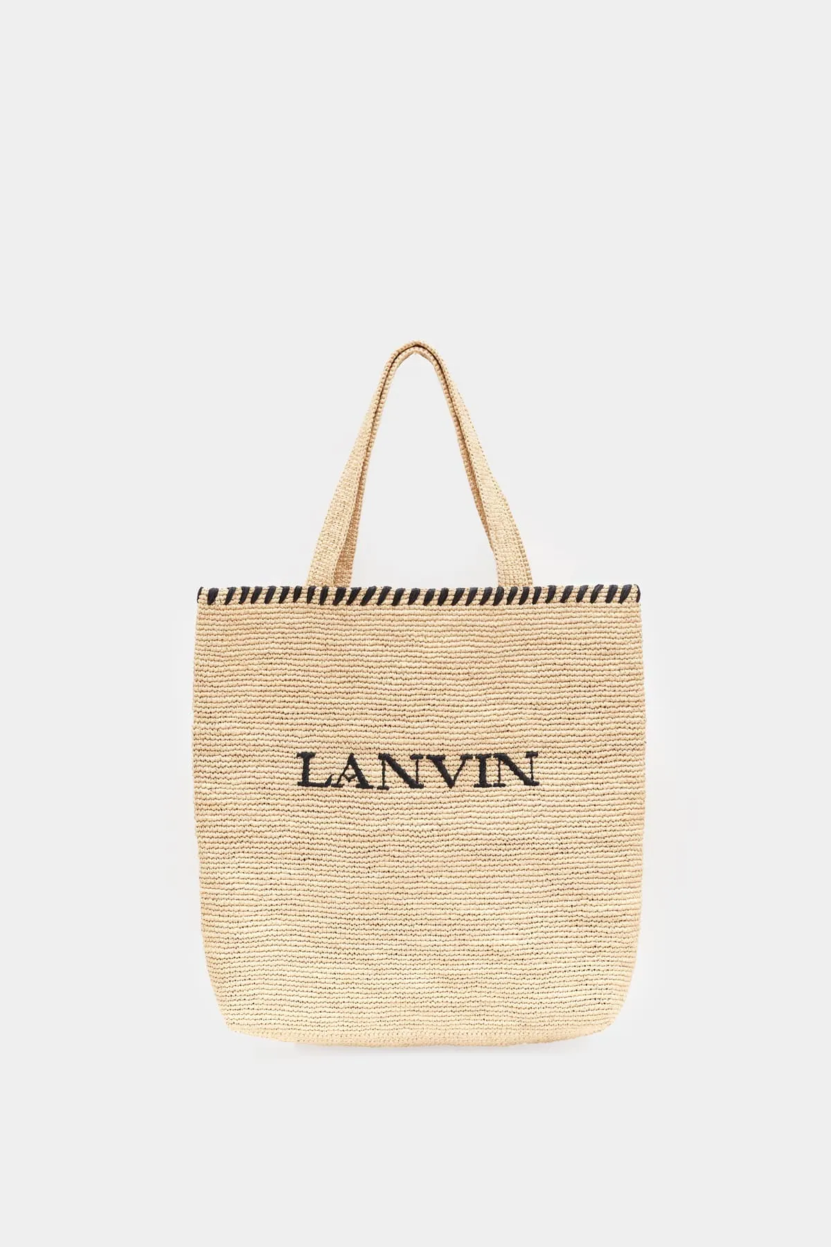 LANVIN NATURAL RAFFIA TOTE BAG