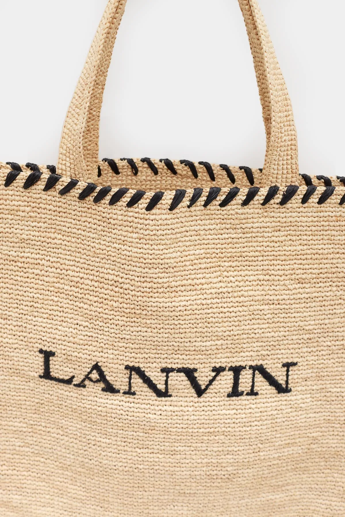 LANVIN NATURAL RAFFIA TOTE BAG