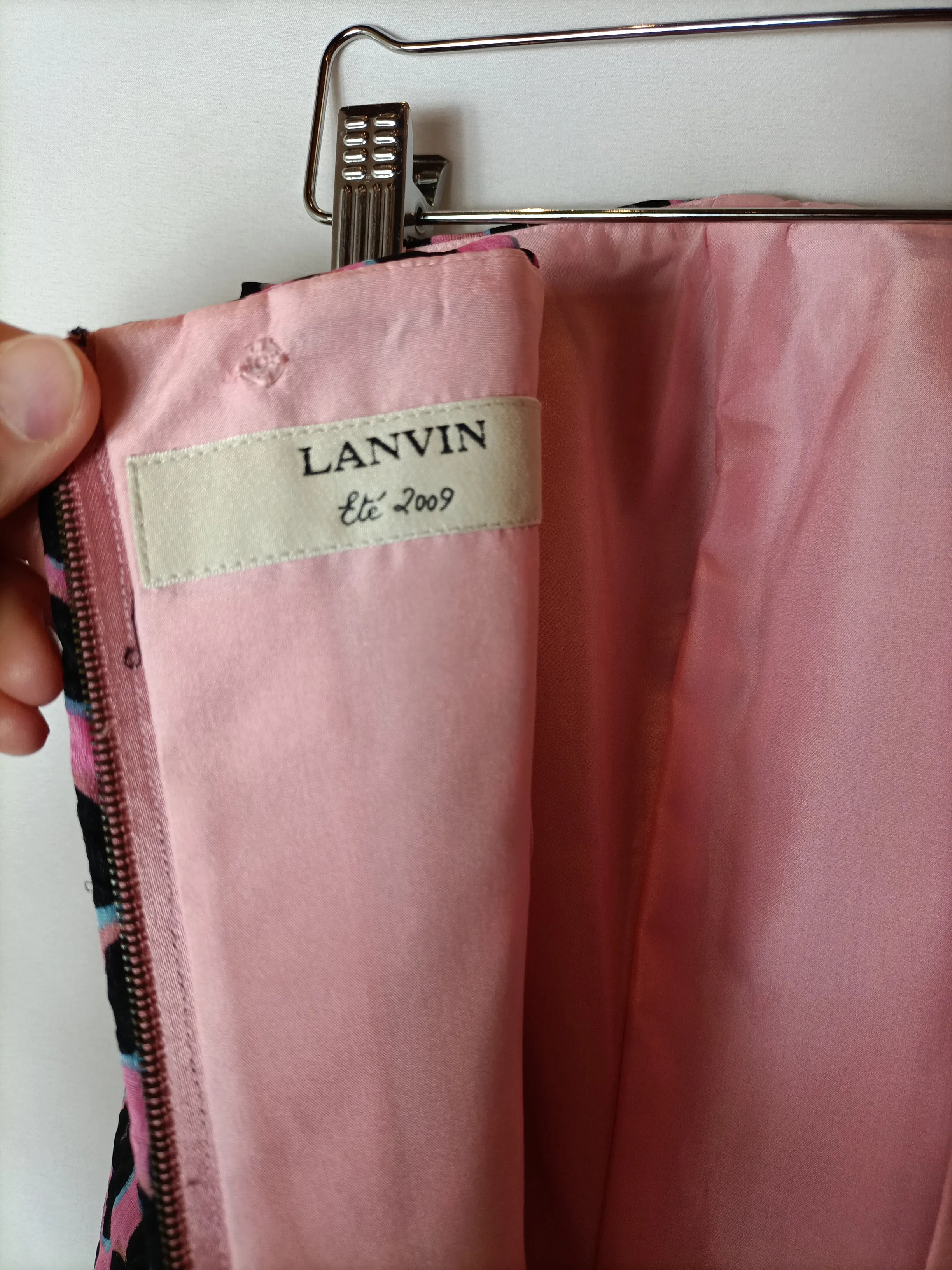 LANVIN. Vestido palabra de honor animal print. T 38