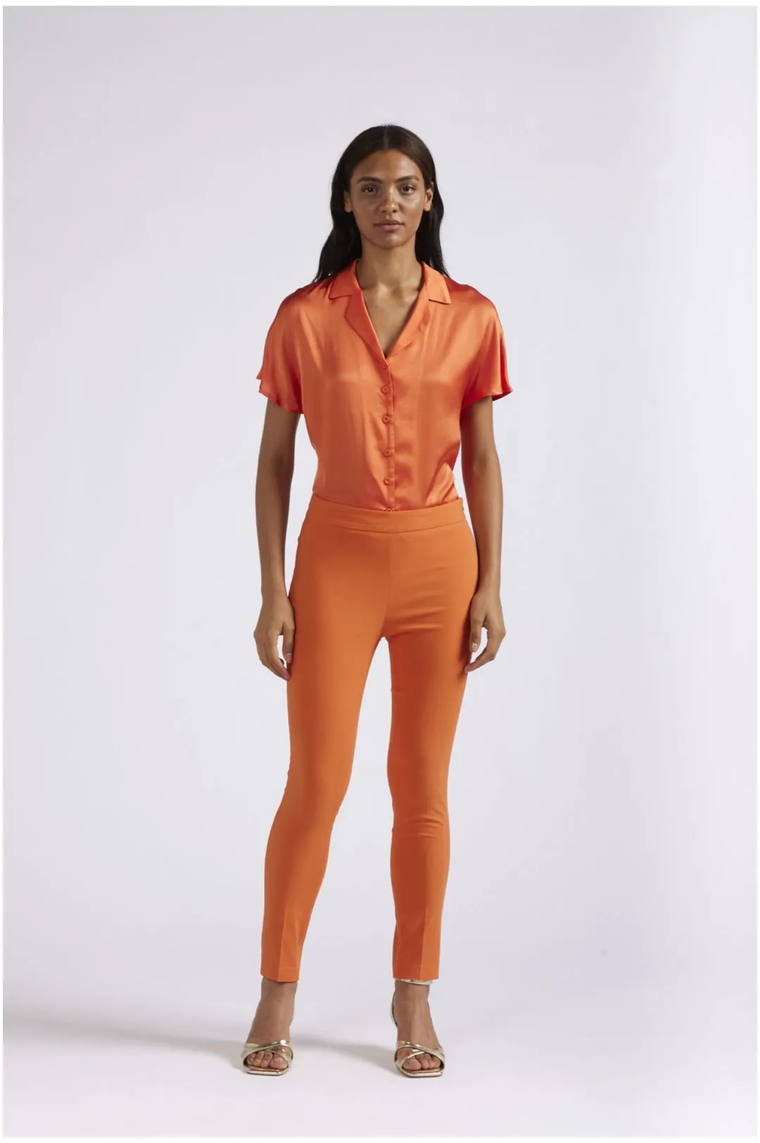 leggings de tela superstretch orange