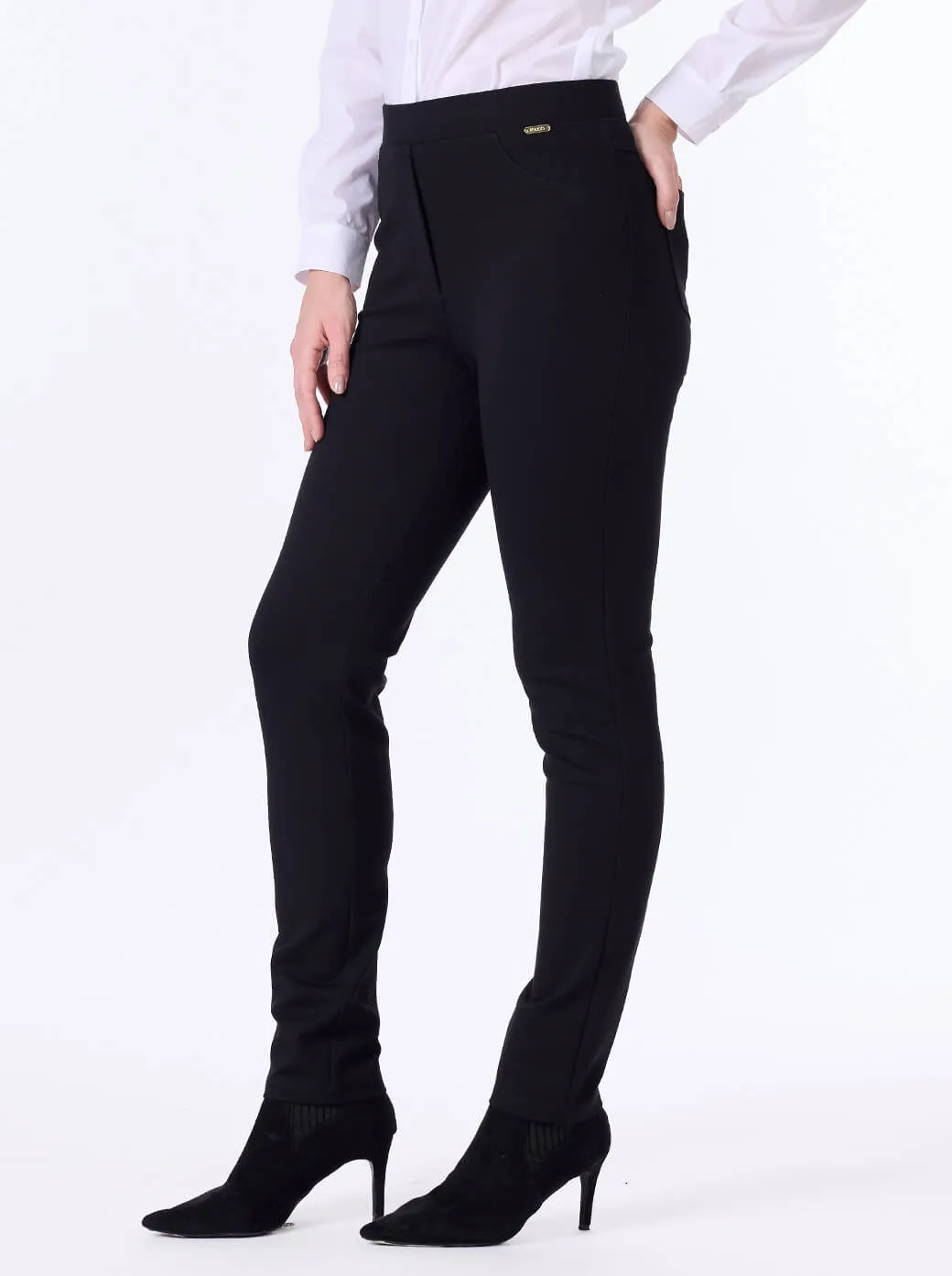 Leggings negro bolsa parche Básico