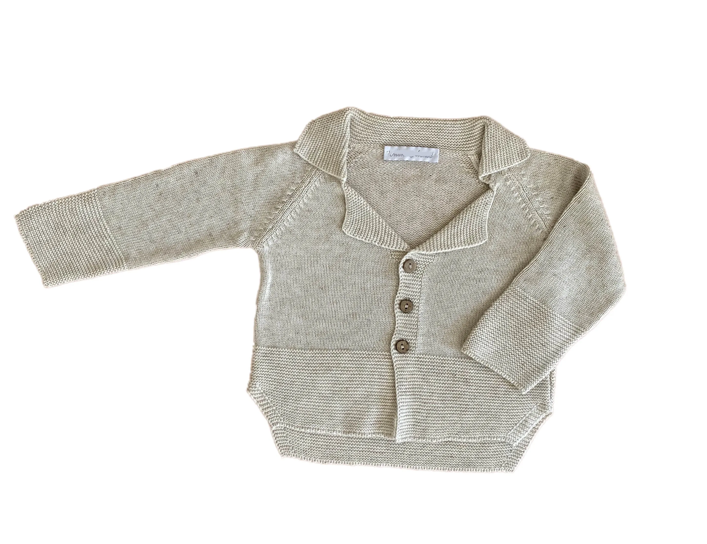 Long jacket for children in linen. Special christening or dressing