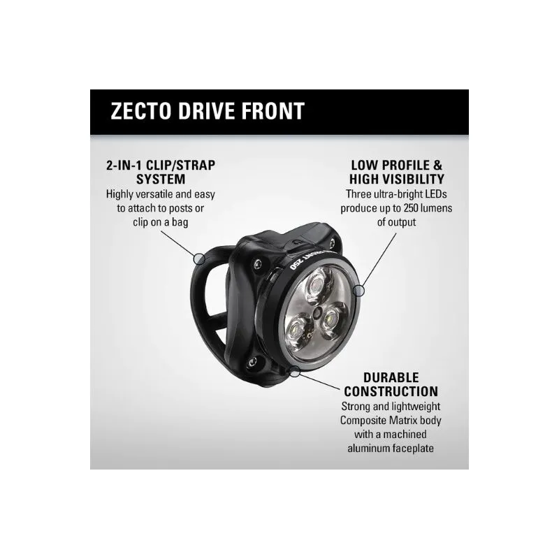 Luz de bicicleta (delantera) Lezyne ZECTO DRIVE FRONT (POLISH/HI GLOSS)