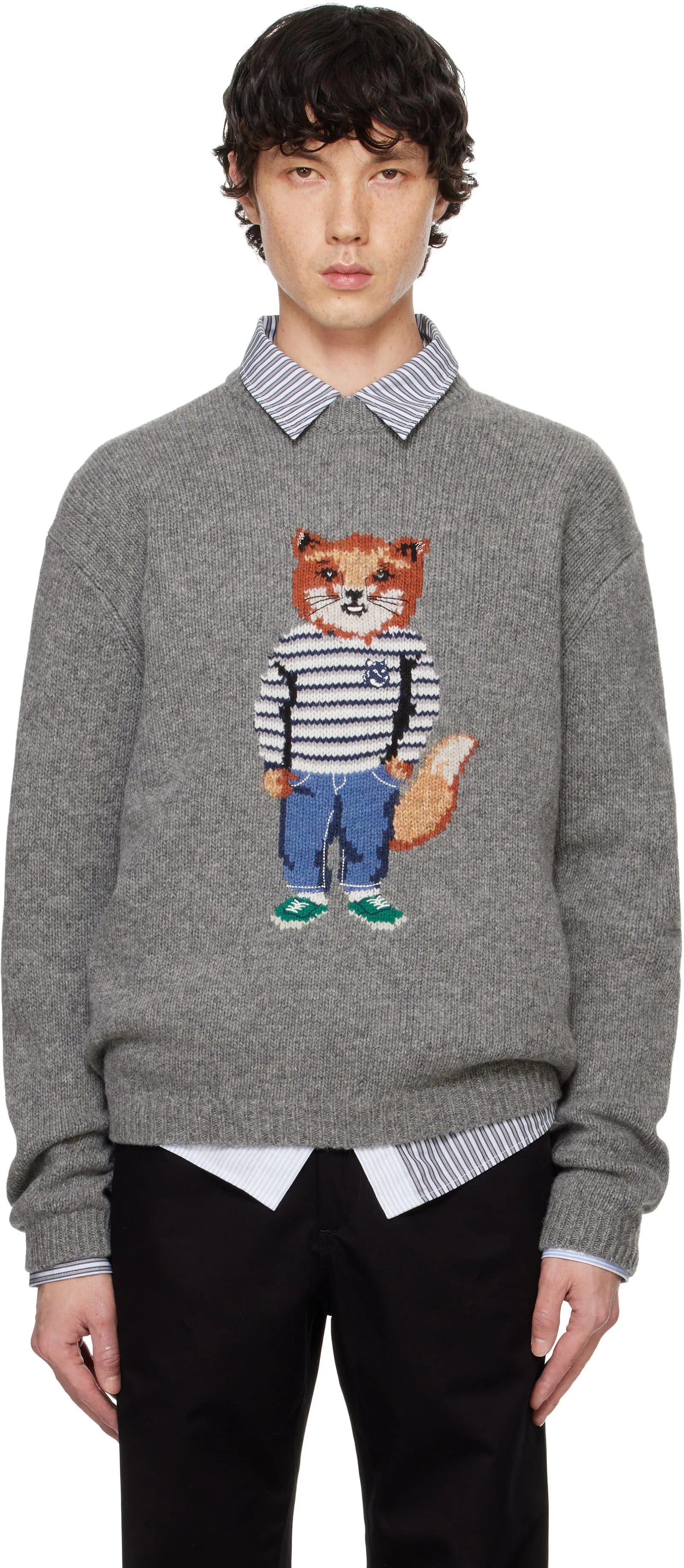 MAISON KITSUNÉ Dressed Fox Intarsia Sweater