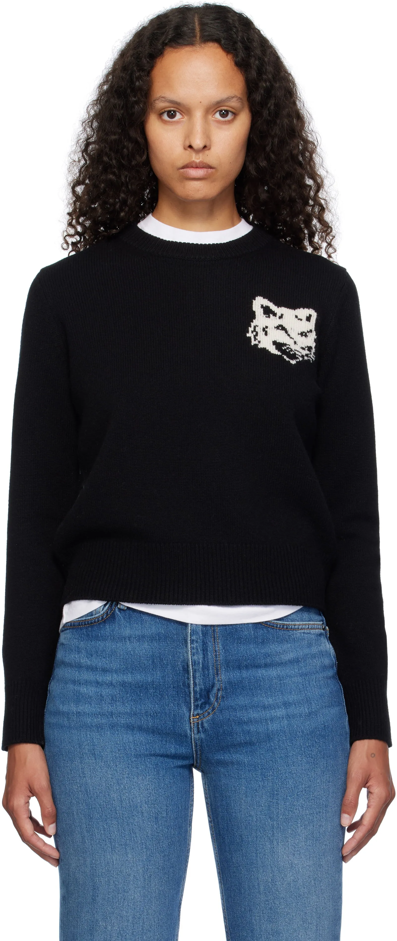 MAISON KITSUNÉ Fox Head Intarsia Comfort Sweater