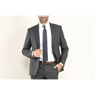 Men's Dark Grey Melange Suit Jacket - LAZARE