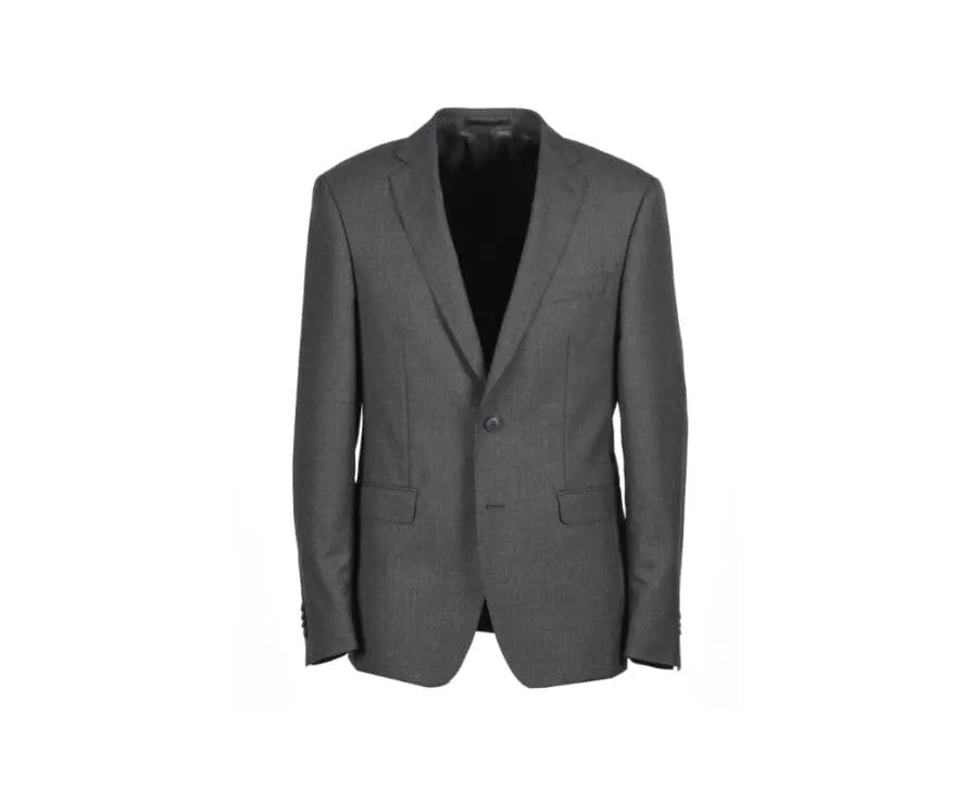 Men's Dark Grey Melange Suit Jacket - LAZARE