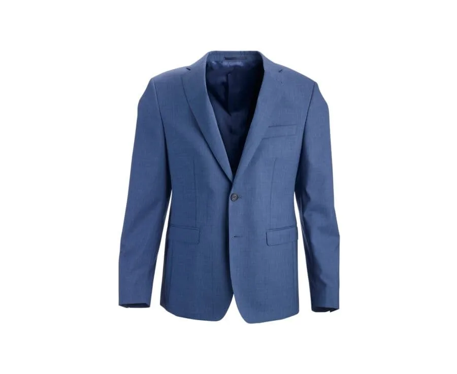 Men's Light Blue Melange Suit Jacket - LAZARE