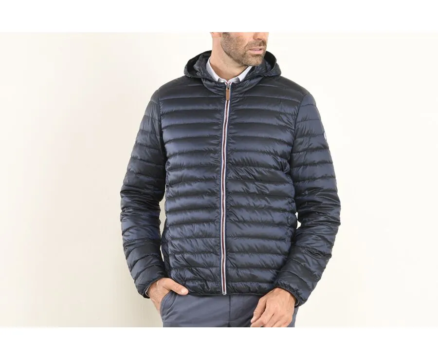 Men's Navy Lightweight Hooded Down Jacket - SIVERT