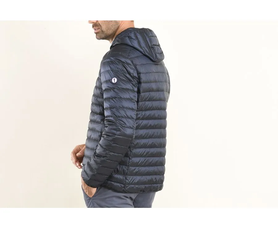 Men's Navy Lightweight Hooded Down Jacket - SIVERT