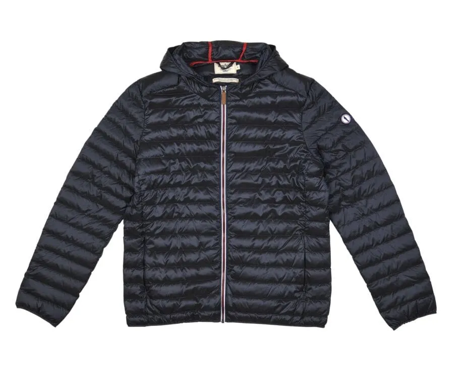 Men's Navy Lightweight Hooded Down Jacket - SIVERT