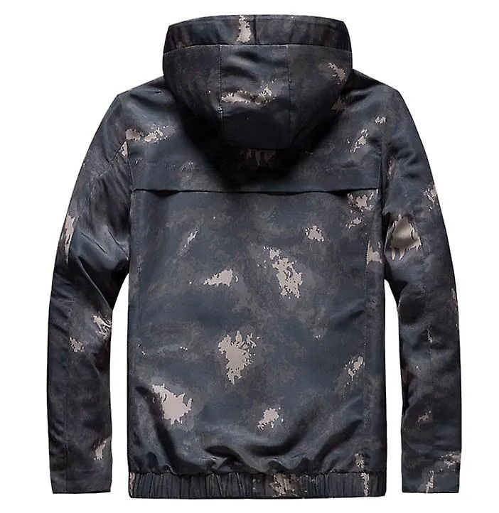 Men's Hooded Camouflage jacket, Mountain Windbreaker for Autumn