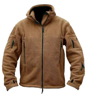 Men's Warm Fleece Jacket Outdoor Tactical Hooded Jacket