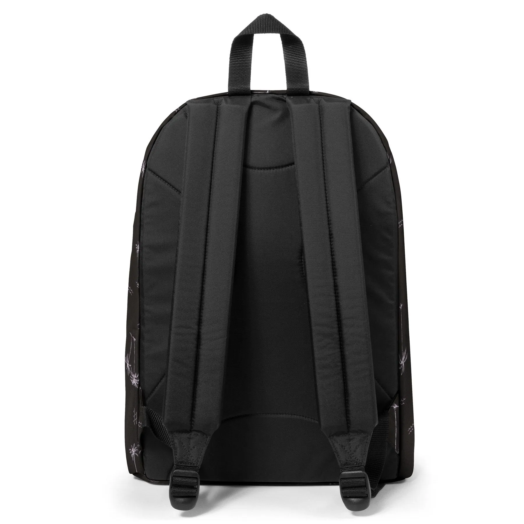 MOCHILA EASTPAK Out Of Office 27 litros con bolsillo ordenador EK767O21 Icons Black negra toque tropical palmeras